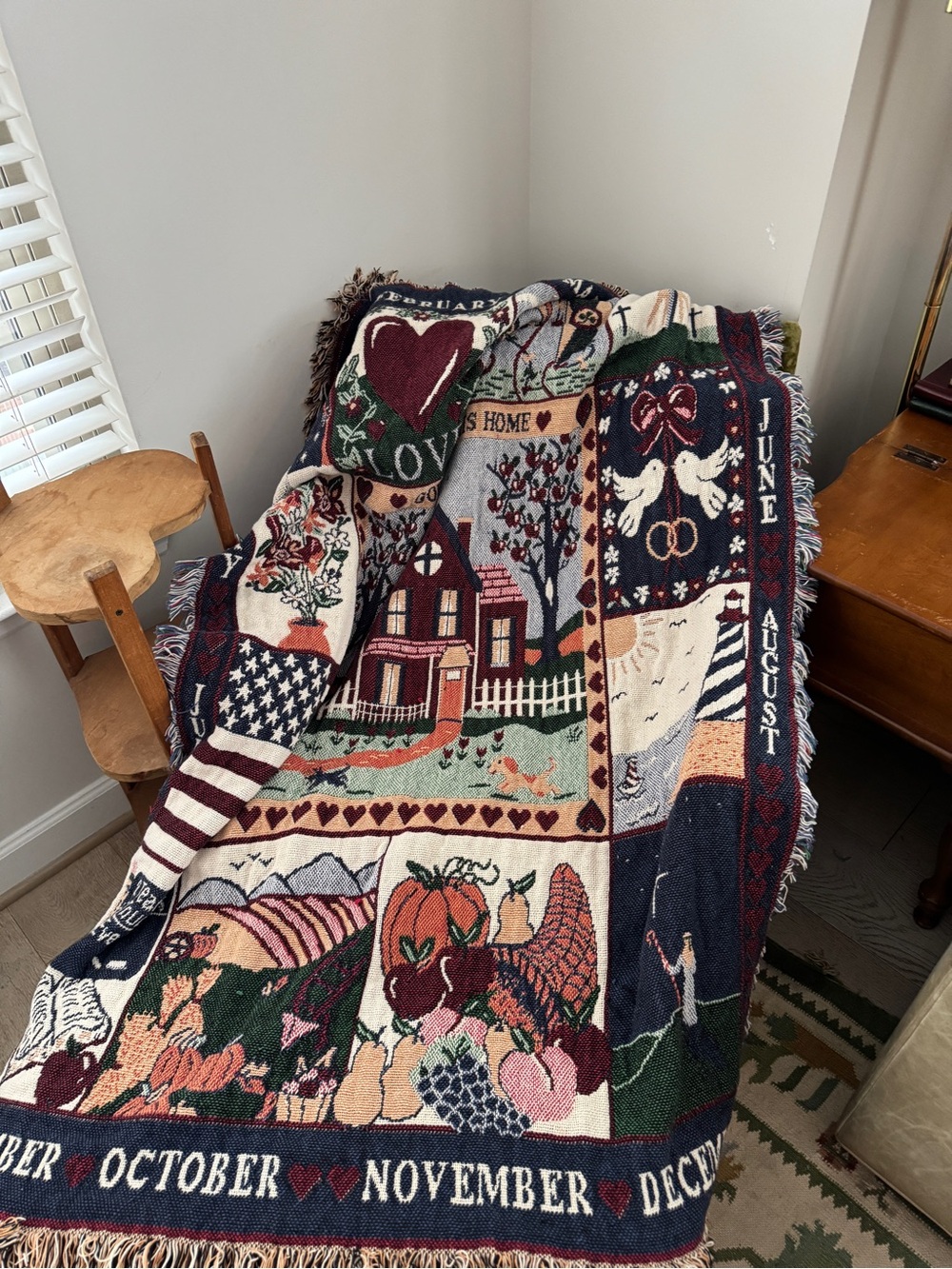 Seasonal Patchwork Throw Blanket - Multicolor